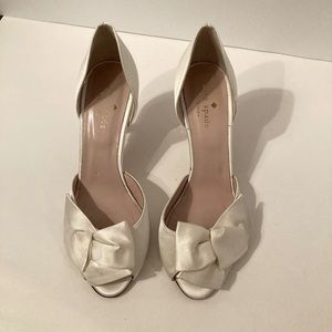 Ivory Kate Spade D'Orsay Wedding Heels with Gold Glitter